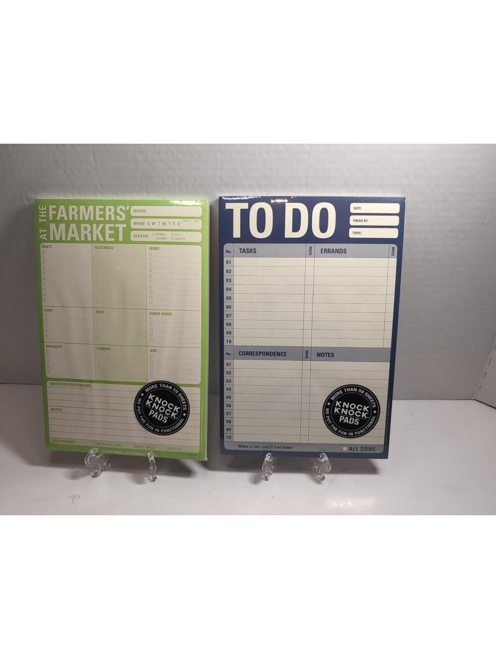 Set Of 2 Knock Knock Pads 6x9 Notepads A438